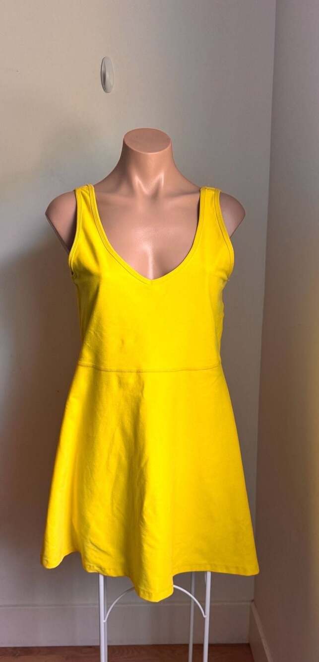 Beyond Yoga Yellow Sleeveless Athletic Mini Dress